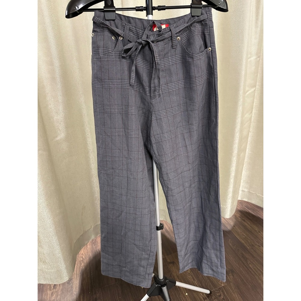 Vintage 90s ESPRIT High-Waisted Plaid Wide Leg Trousers - Made in USA